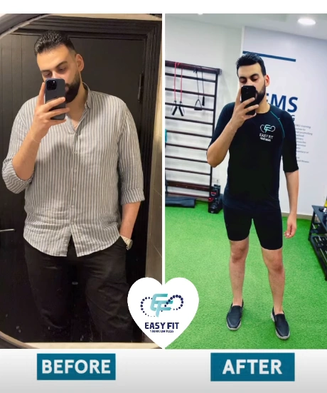 Fat Loss Journey before and after progress at Easy Fit Alexandria